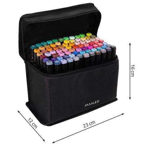 80-Pack Double-Sided MultiColor Marker Pens with Case - Image 6
