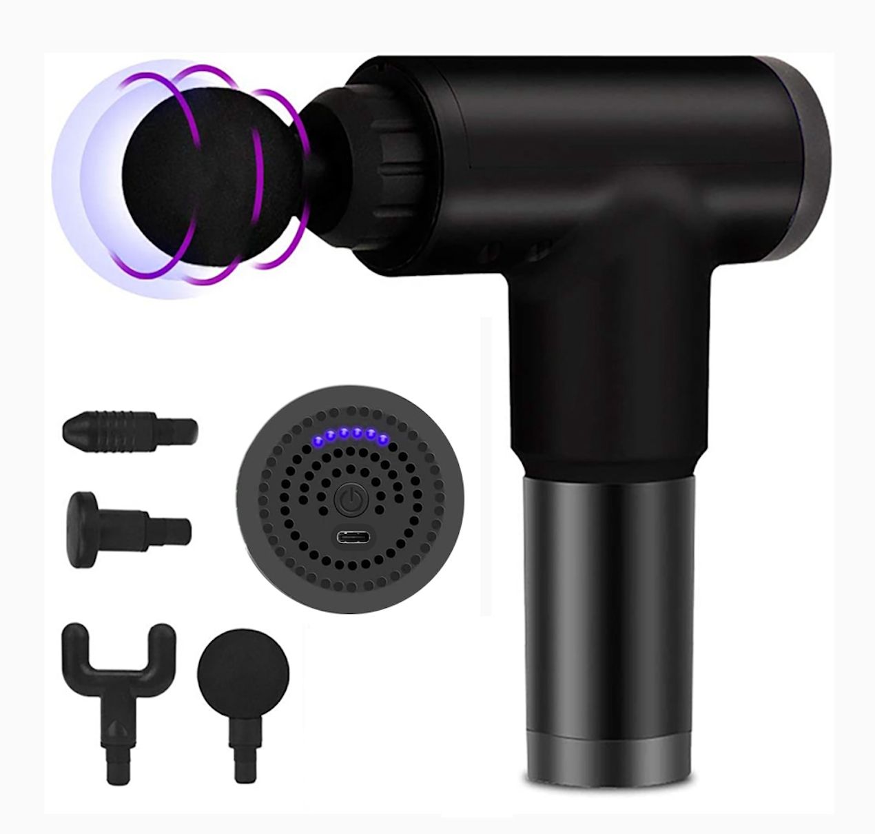 Wireless Massage Gun Black, Muscle Massager for Deep Tissue Relief - Image 1