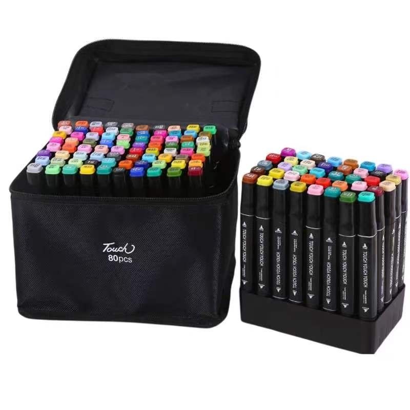 80-Pack Double-Sided MultiColor Marker Pens with Case - Image 3