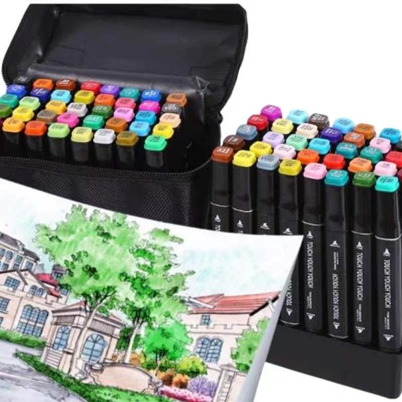80-Pack Double-Sided MultiColor Marker Pens with Case - Image 5