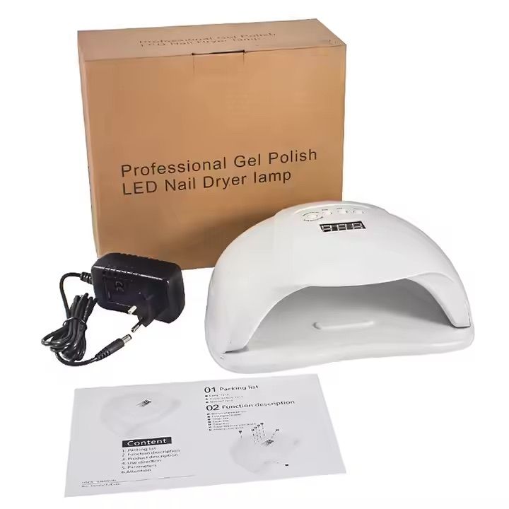 UV LED Nail Lamp 54W with 10s 30s 60s 99s Timer, White - Image 6