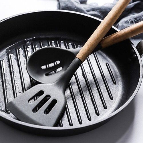 12pcs Black Heat Resistant Silicone Kitchen Utensils Set - Image 5