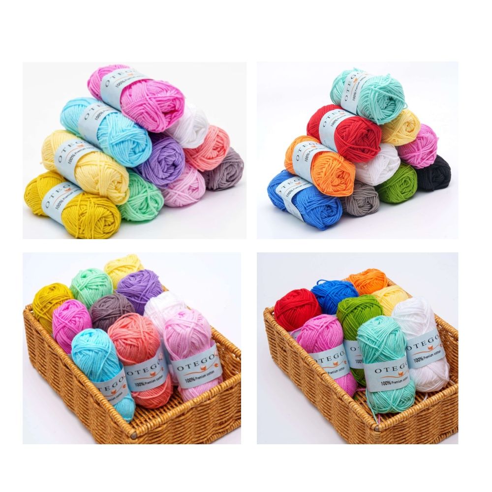 20-pack Cotton Knitting Crochet Yarn, 49m/roll, MultiColor - Image 1