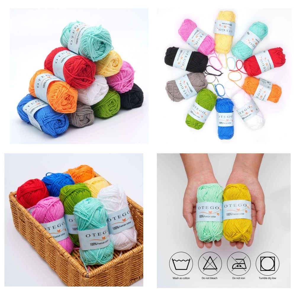 20-pack Cotton Knitting Crochet Yarn, 49m/roll, MultiColor - Image 3