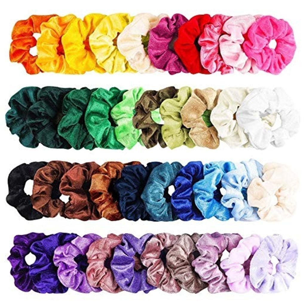 36pcs MultiColor Velvet Hair Scrunchies, Hair Ties, Hair Bands - Image 1