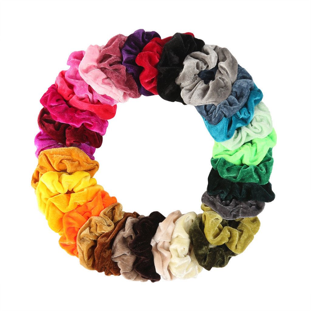 36pcs MultiColor Velvet Hair Scrunchies, Hair Ties, Hair Bands - Image 3
