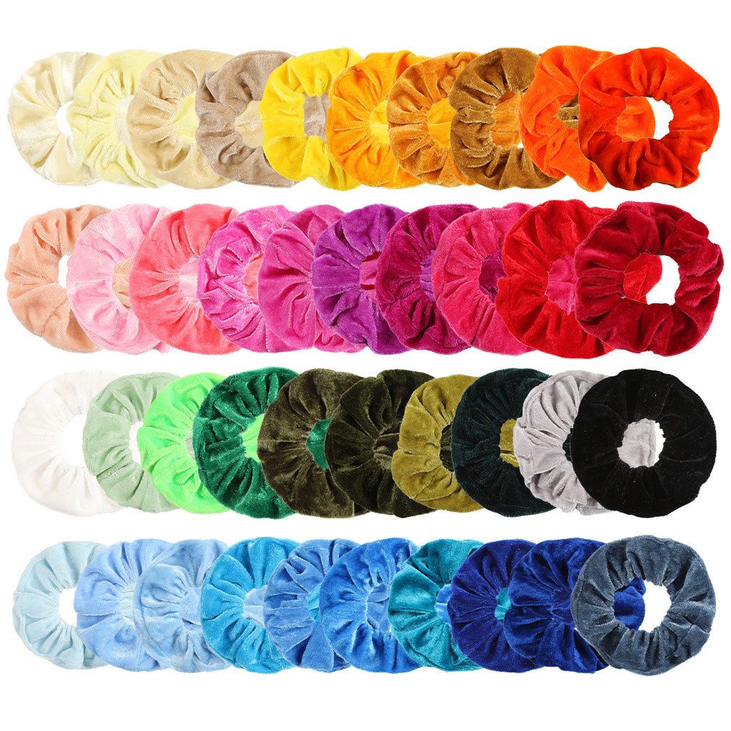 36pcs MultiColor Velvet Hair Scrunchies, Hair Ties, Hair Bands - Image 5