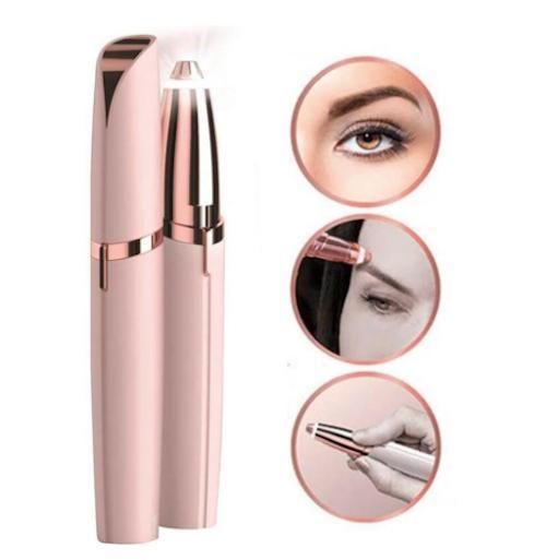 Epilator Trimmer for Eyebrows Facial Hair Nose Hair Bikini Line, PinkGold - Image 1
