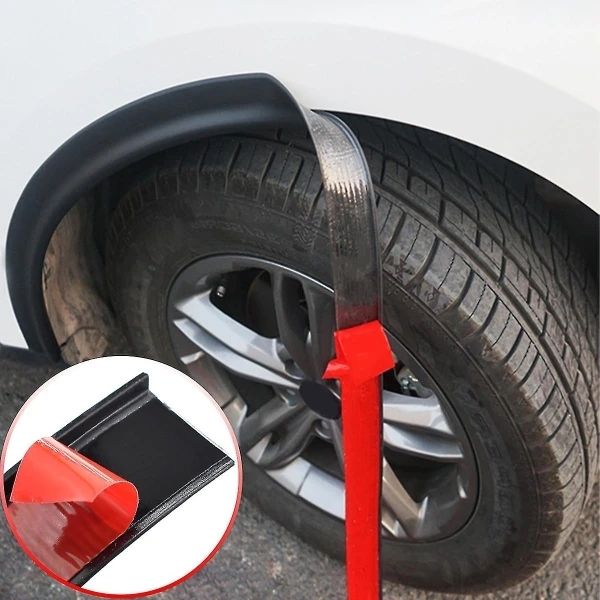 1.5m Universal Fender Flares Car Wheel Arch Mudguards, Black - Image 1