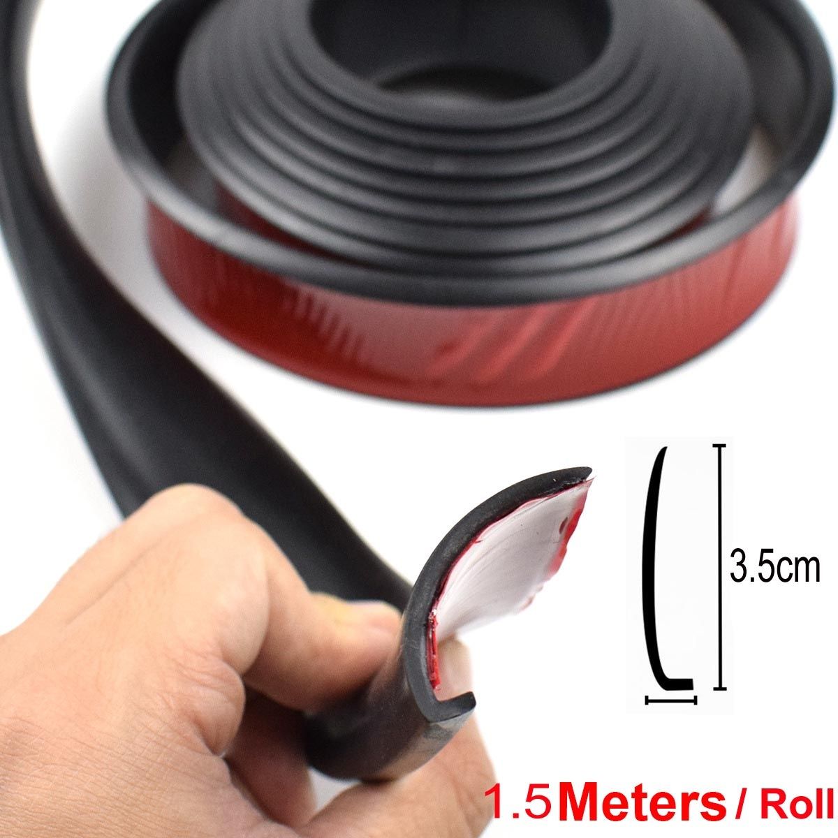 1.5m Universal Fender Flares Car Wheel Arch Mudguards, Black - Image 2