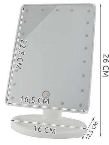 LED Makeup Mirror Adjustable with Lights, White - Image 3