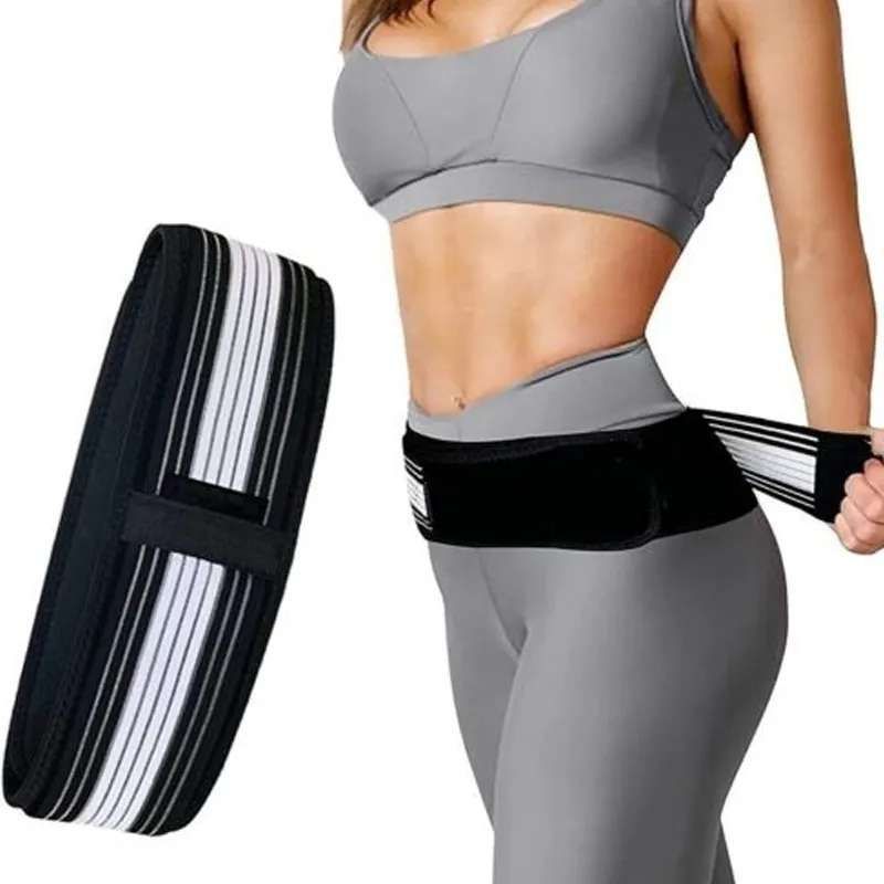 Hip Support Belt Adjustable Sciatica Relief, Black - Image 2