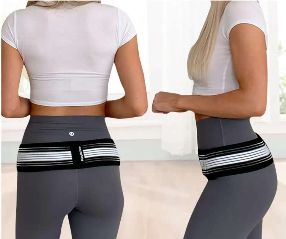 Hip Support Belt Adjustable Sciatica Relief, Black - Image 4