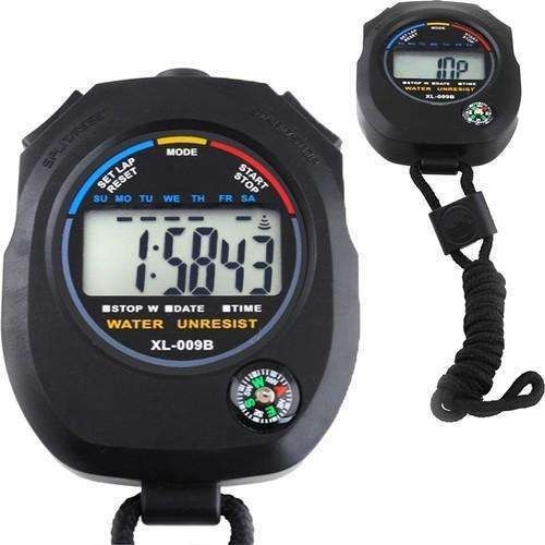 Digital Stopwatch Multifunctional with Built-in Compass, Black - Image 1