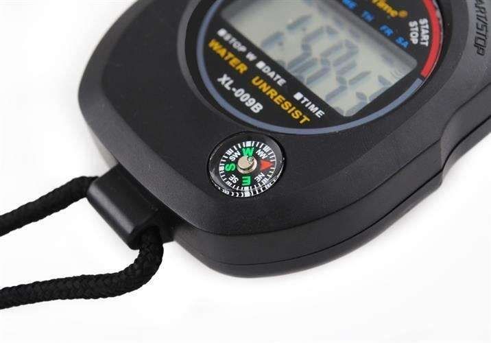 Digital Stopwatch Multifunctional with Built-in Compass, Black - Image 2