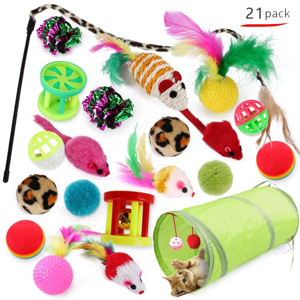 21 Piece Cat Toys, MultiColor - Perfect for Kittens and Cats - Image 2