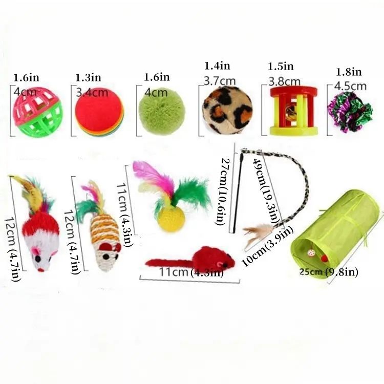 21 Piece Cat Toys, MultiColor - Perfect for Kittens and Cats - Image 3