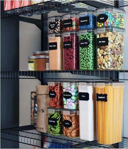 14-pack Transparent Food Storage Jars with Airtight Lids Kit - Image 3