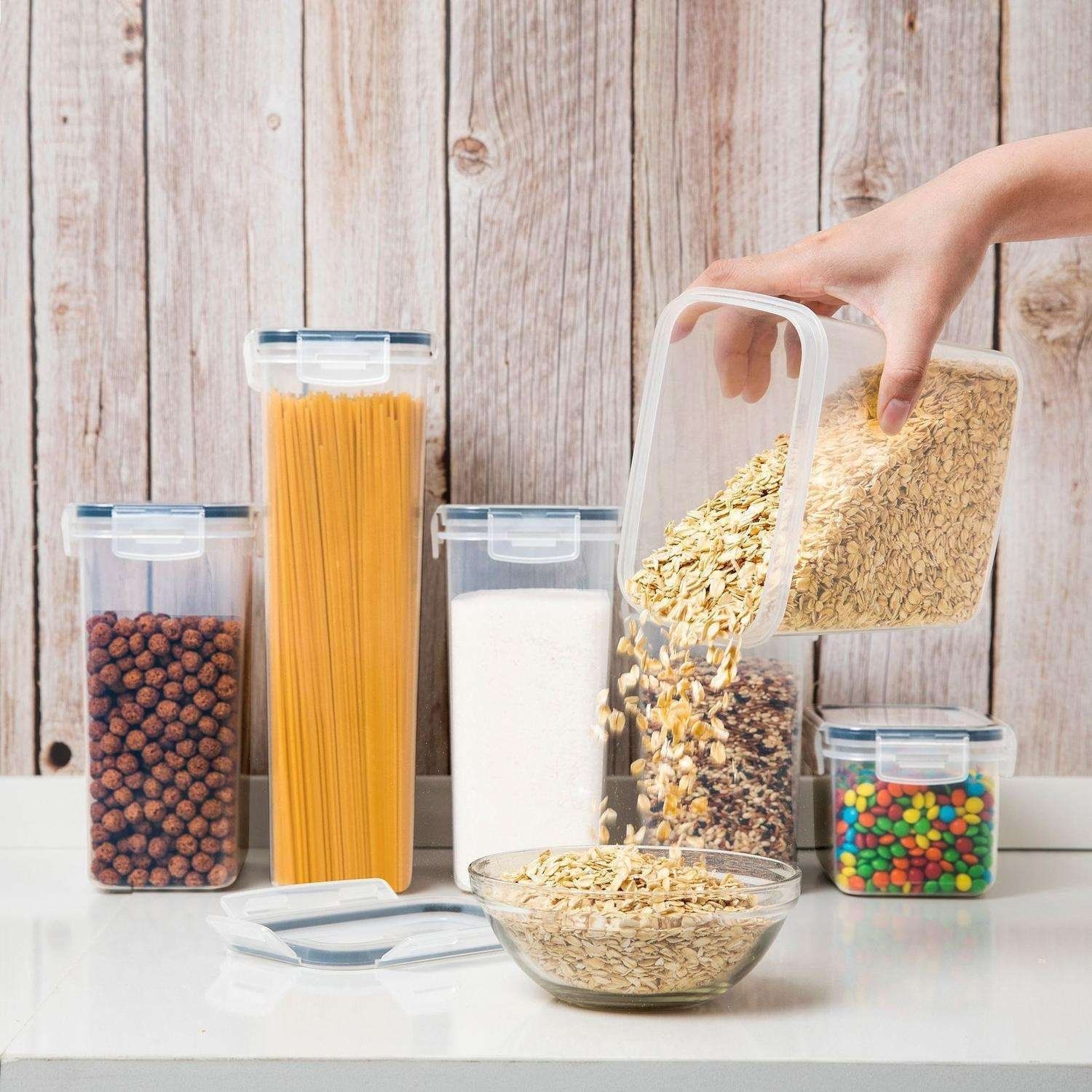 14-pack Transparent Food Storage Jars with Airtight Lids Kit - Image 4
