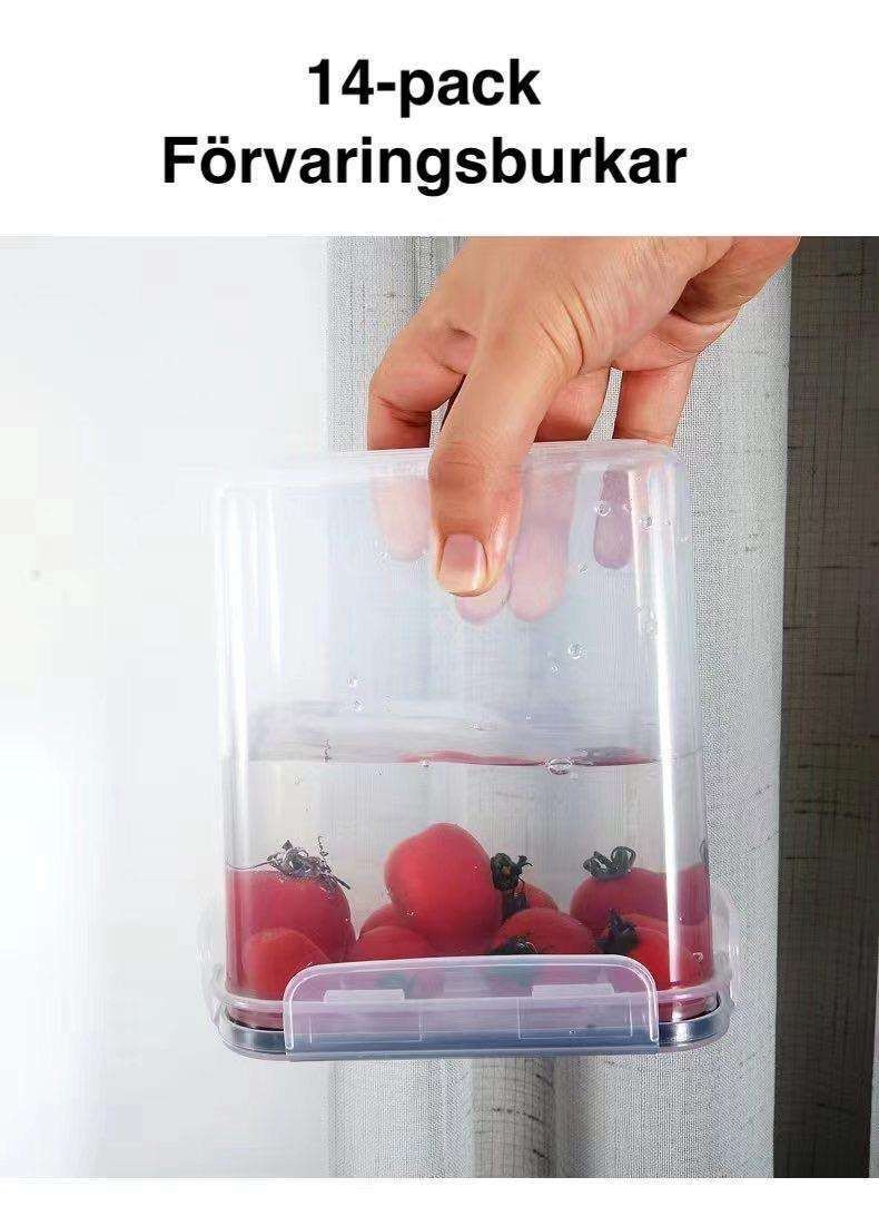 14-pack Transparent Food Storage Jars with Airtight Lids Kit - Image 8