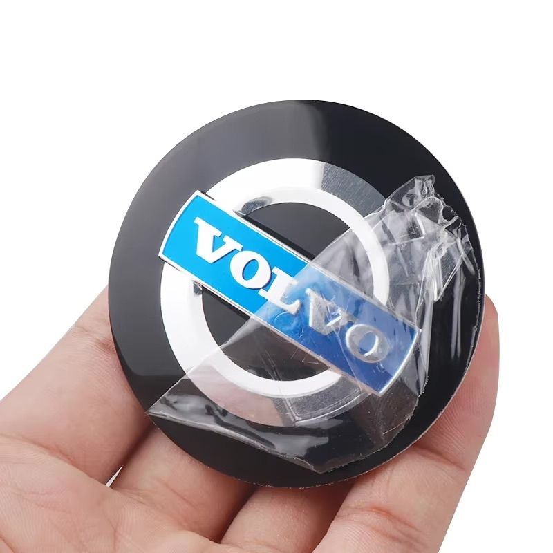 Volvo Center Caps 4-Pack, 64mm – Black, Silver, Blue Hub Emblem for Volvo Wheels - Image 3