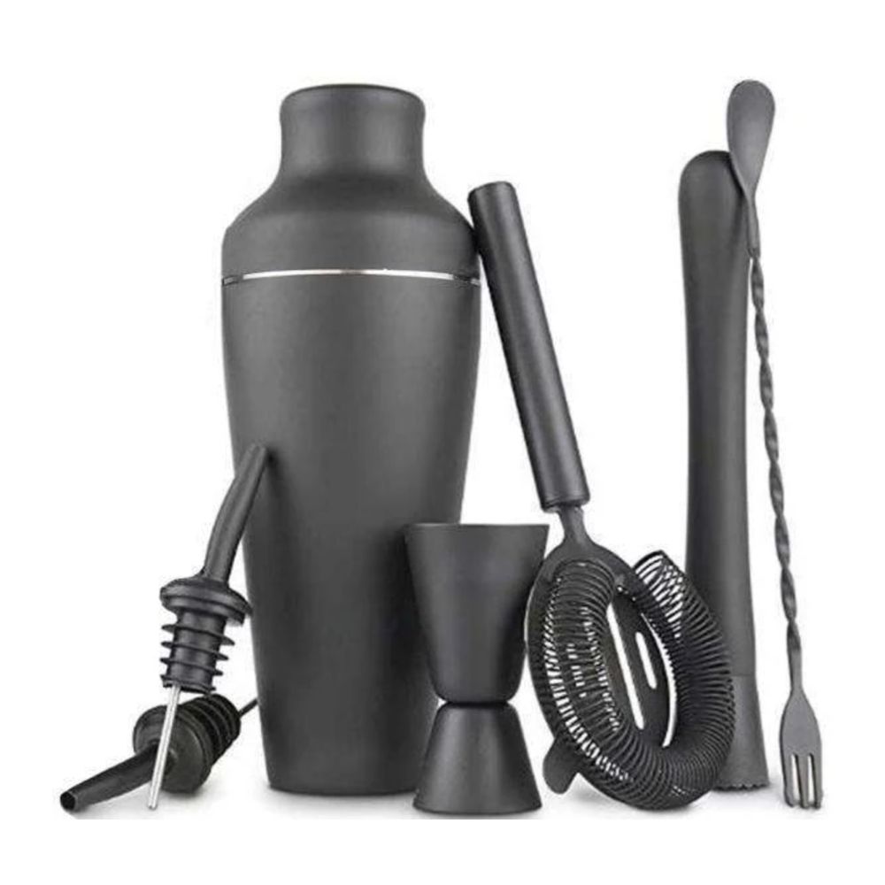 Stainless Steel Cocktail Shaker Set, Matte Black - Image 1