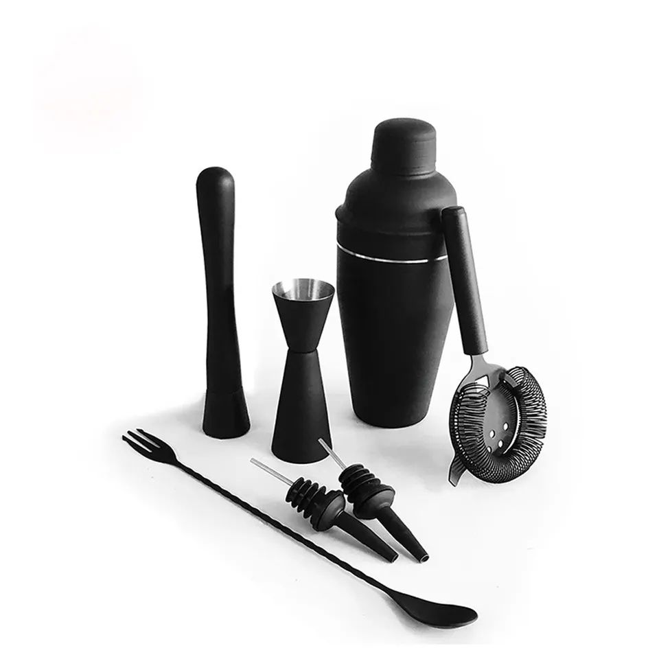 Stainless Steel Cocktail Shaker Set, Matte Black - Image 4