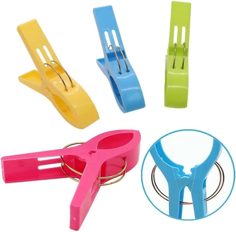 12 pcs Large Clothes Pegs, MultiColor, for Towel and Beach Towel - Image 3
