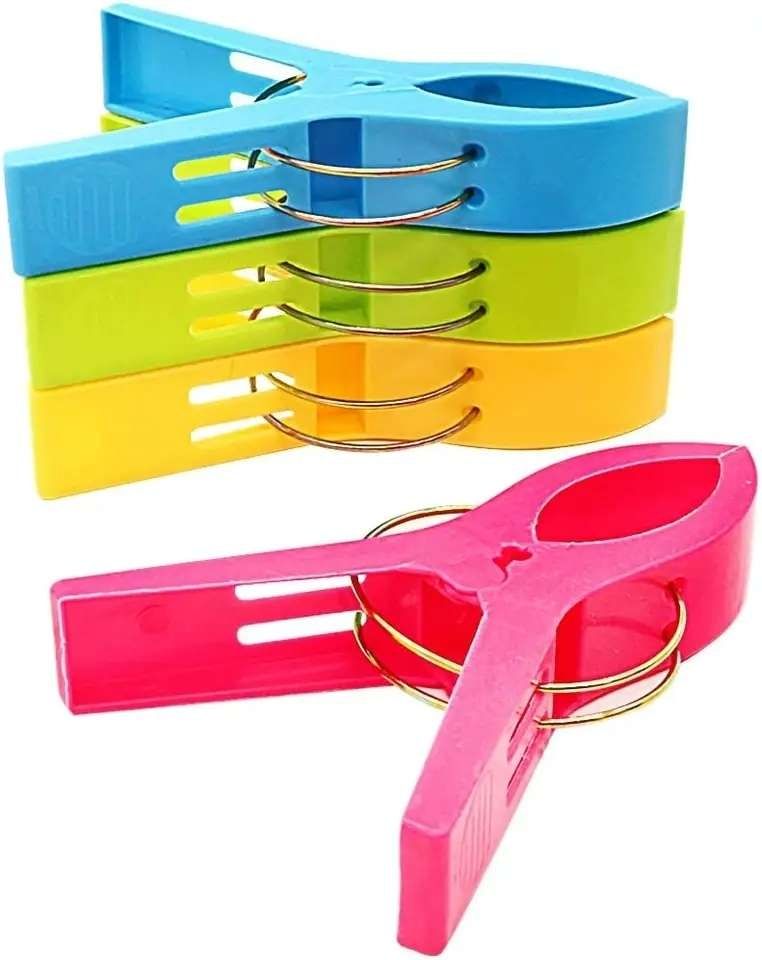 12 pcs Large Clothes Pegs, MultiColor, for Towel and Beach Towel - Image 4