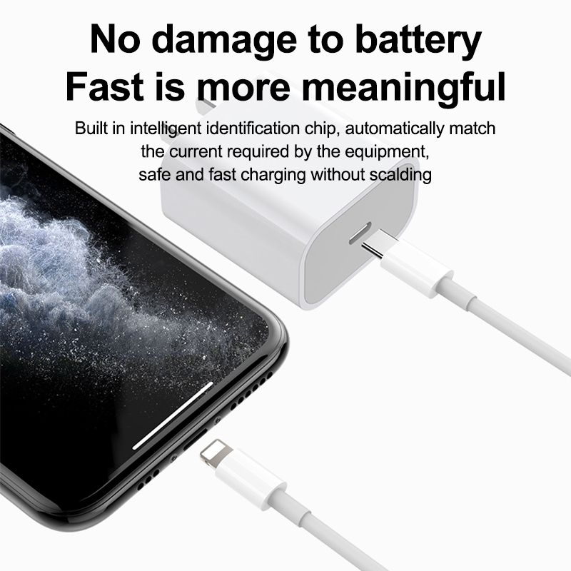 20W Fast Charger with 2m USB-C Cable, White, Compatible with iPhone - Image 6