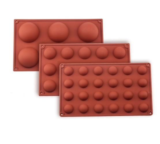 6/8/15/24 Silicone Mold, Ball Hemisphere Ice Chocolate Jelly Mold 8 Bullets Brown - Image 4