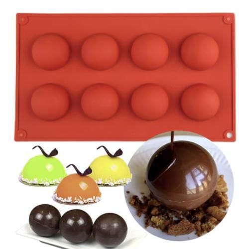 6/8/15/24 Silicone Mold, Ball Hemisphere Ice Chocolate Jelly Mold 8 Bullets Brown - Image 7