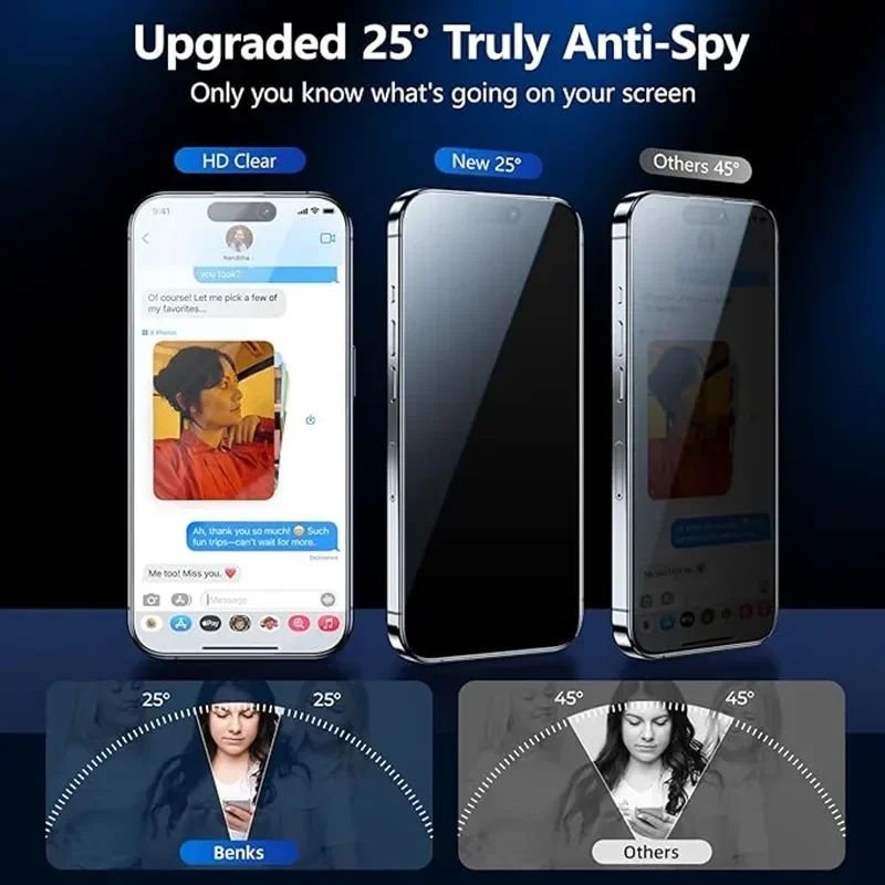 2pcs iPhone 15 Privacy Screen Protector, with Tempered Glass, Anti-Spy & Scratch Resistant, Compatible with iPhone 15 - Image 6