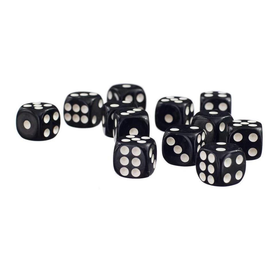100-pack Black Dice, Six-sided for Party Games Puzzles - Image 2