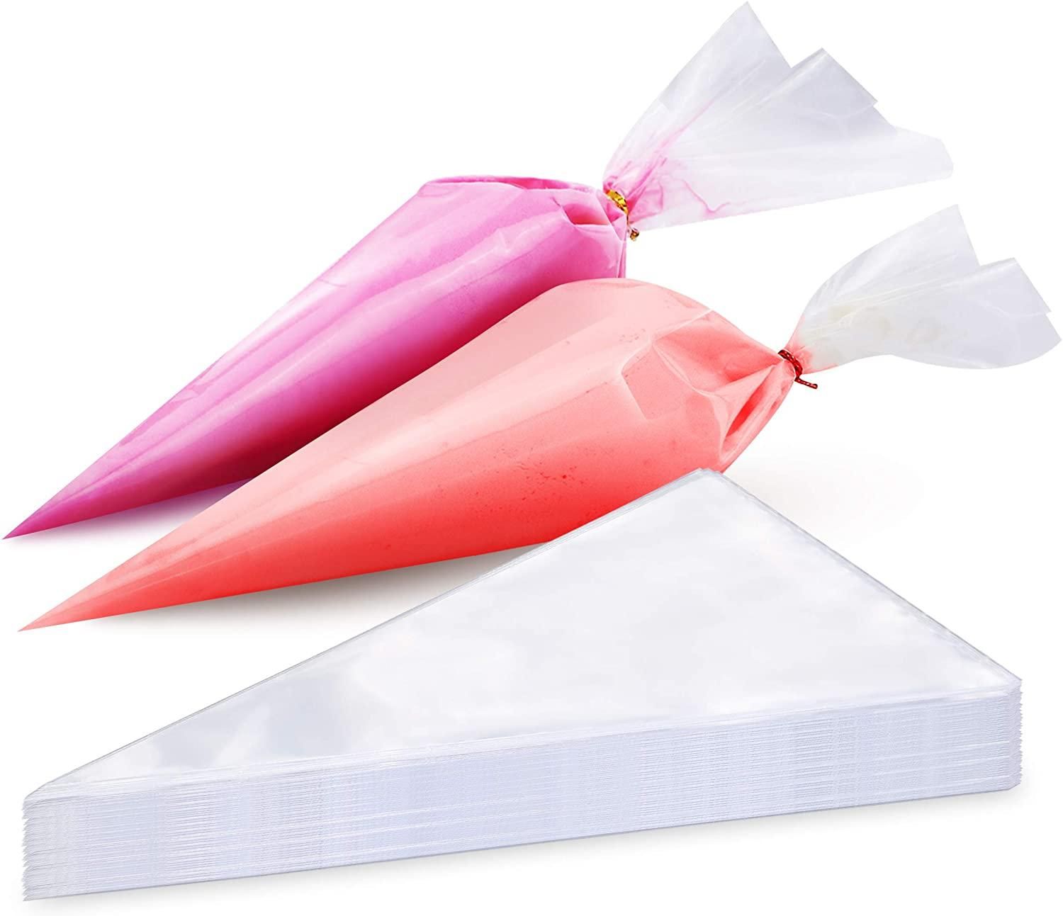 100pcs Large Disposable Piping Bags for Cake Decorating, Transparent - Image 1