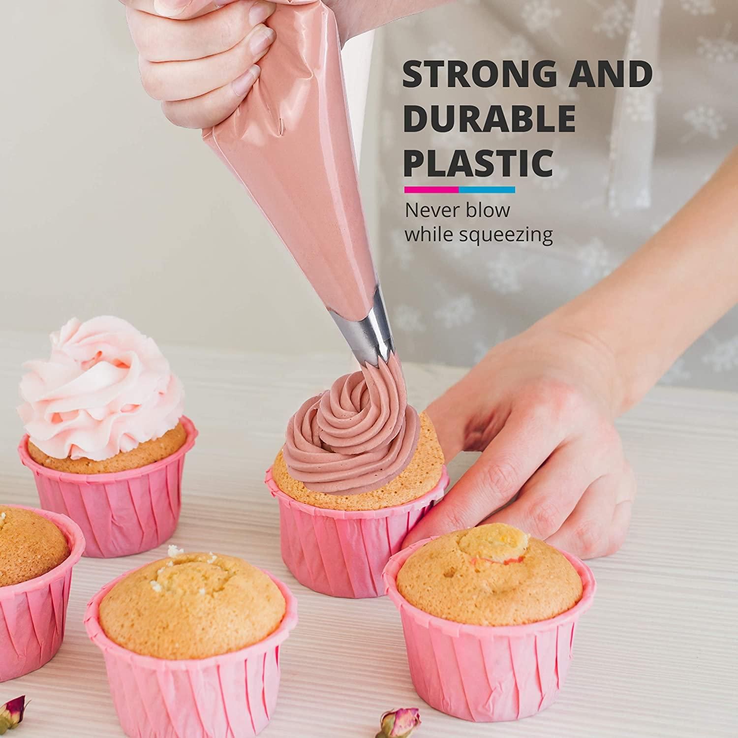 100pcs Large Disposable Piping Bags for Cake Decorating, Transparent - Image 2