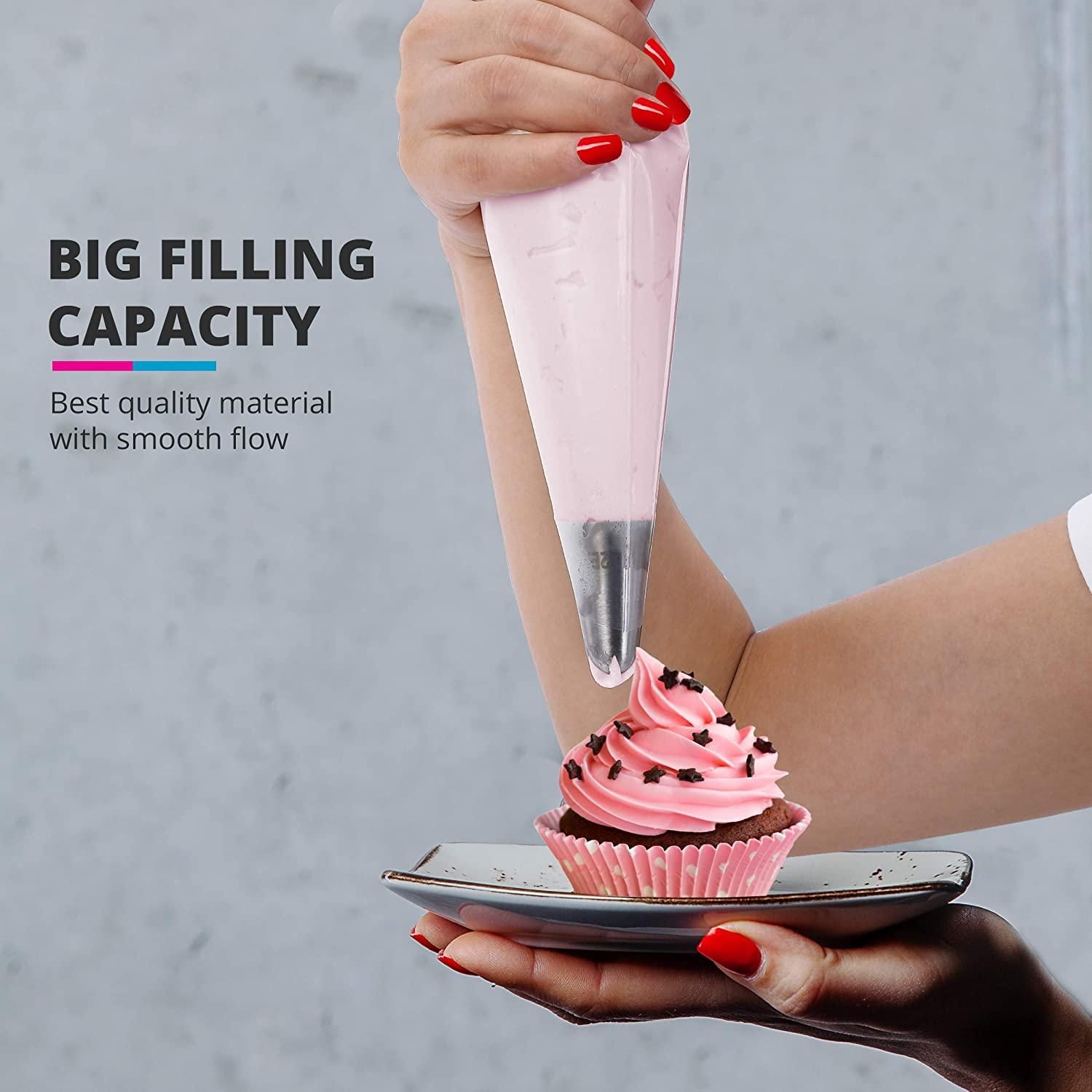 100pcs Large Disposable Piping Bags for Cake Decorating, Transparent - Image 3
