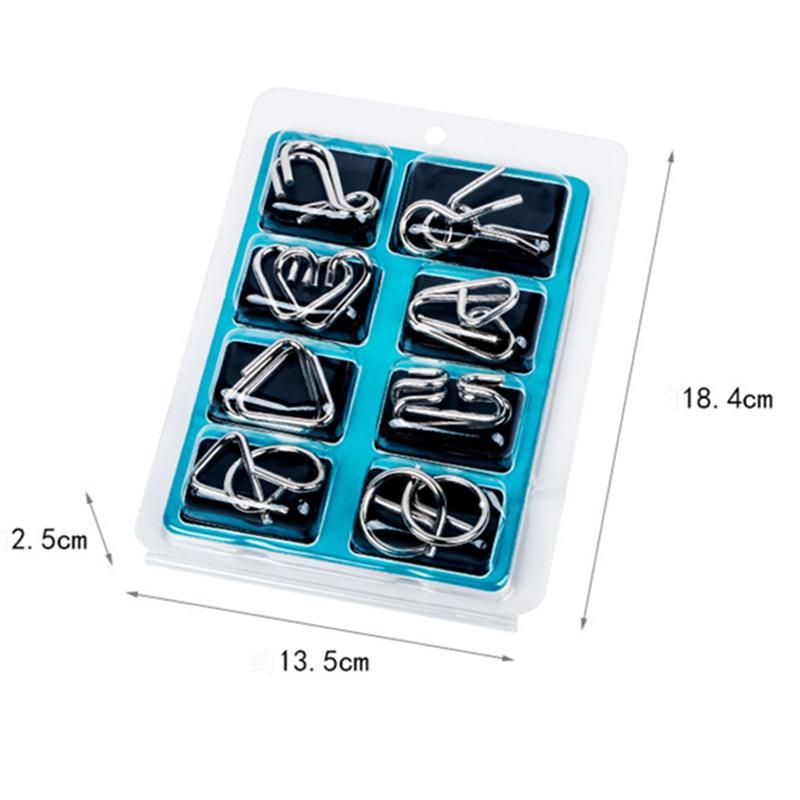 Blue Metal Puzzle Brain Teaser for Brain Training - Image 3