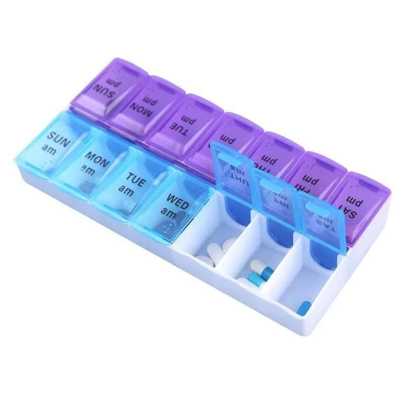 14 Compartment Medical Tablet Case, Multicolor Dosette L - Image 1