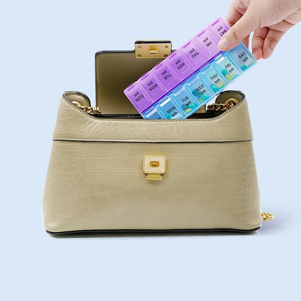 14 Compartment Medical Tablet Case, Multicolor Dosette L - Image 6