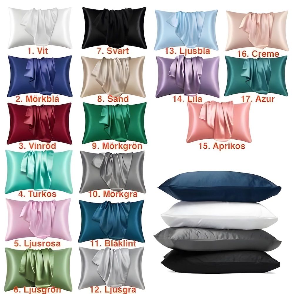 Satin pillowcase 2-pack, 50 x 66cm, Cornflower - Image 2