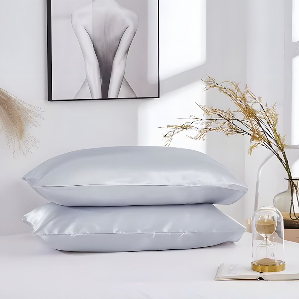 Satin pillowcase 2-pack light gray, 50 x 66cm - Image 3