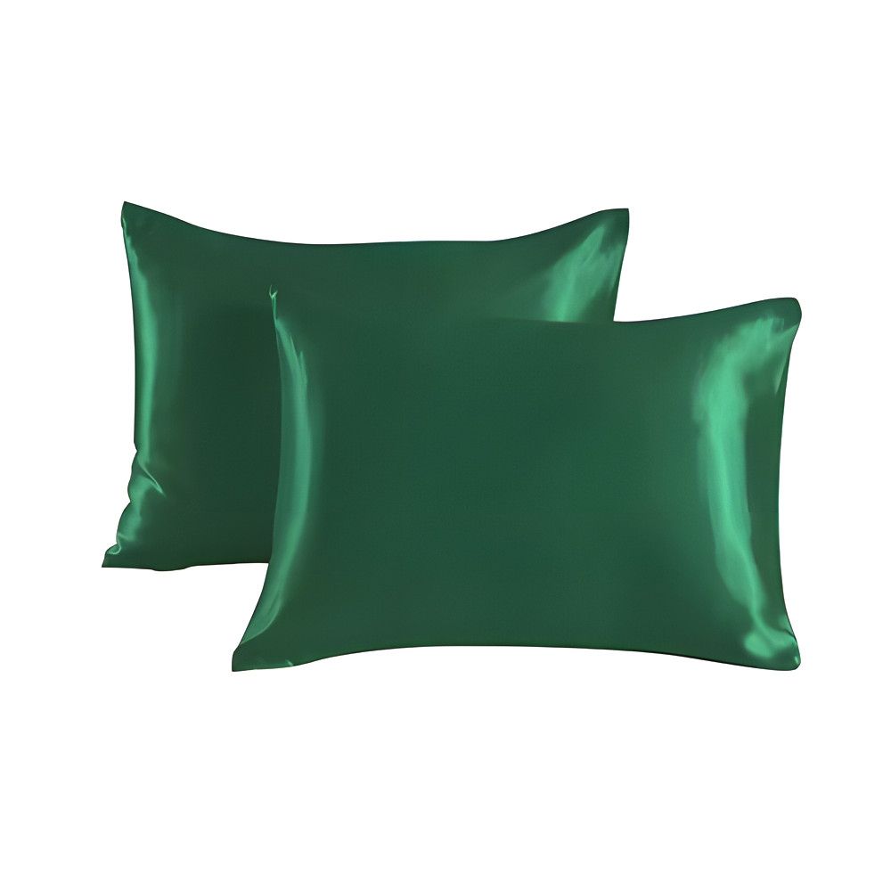 2-pack Satin Pillowcase, 50 x 66cm, Dark Green - Image 1