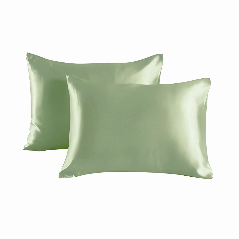 2-pack Satin Pillowcase, Light Green, 50 x 66cm - Image 1