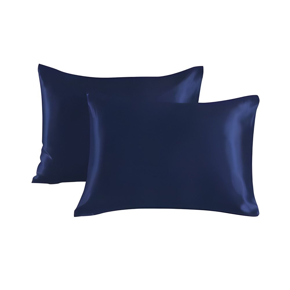 Satin pillowcase 2-pack, 50 x 66cm, dark blue - Image 1