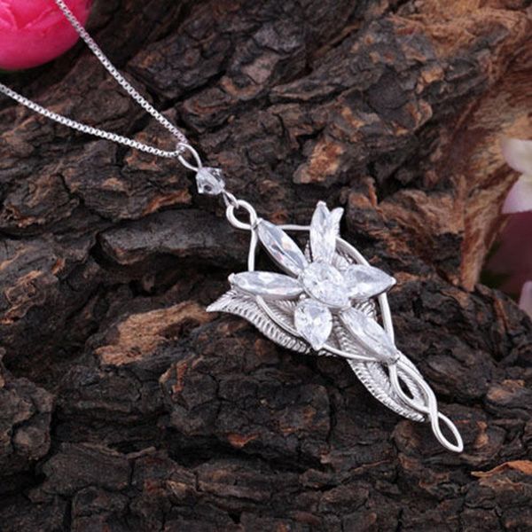 Evenstar Lord of the Rings Silver Plated Necklace, Arwen - Image 2