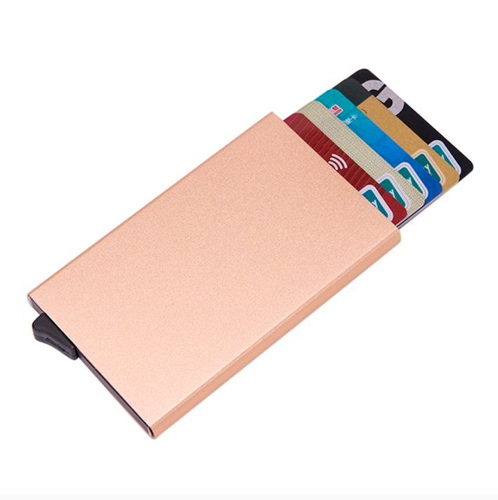 Aluminum Pop-Up Card Holder RFID-Safe Black Case - Image 5