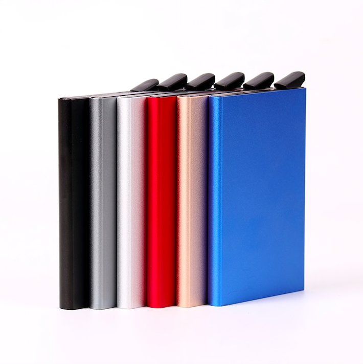 Aluminum Pop-Up Card Holder RFID-Safe Black Case - Image 7