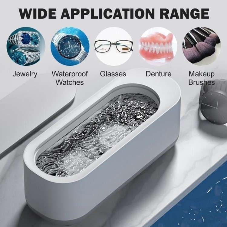 Ultrasonic cleaning glasses jewelry cleaner white, 42kHz - Image 2