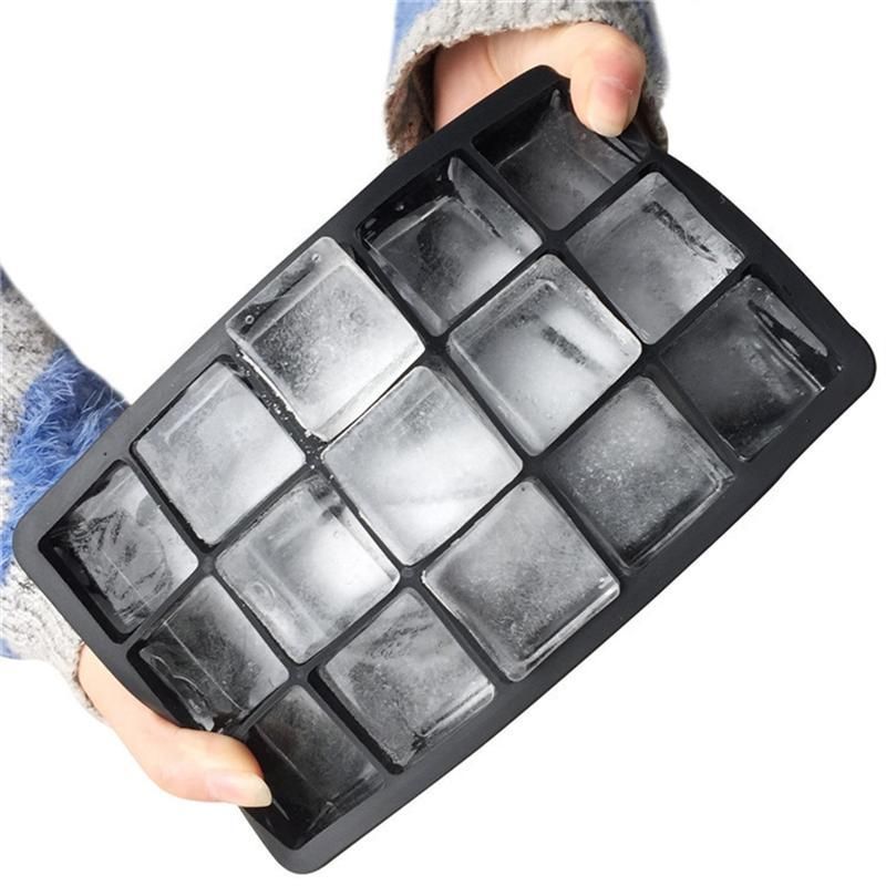 Black Ice Cube Mold Large Squares for Ice Chocolate Jelly - Image 1